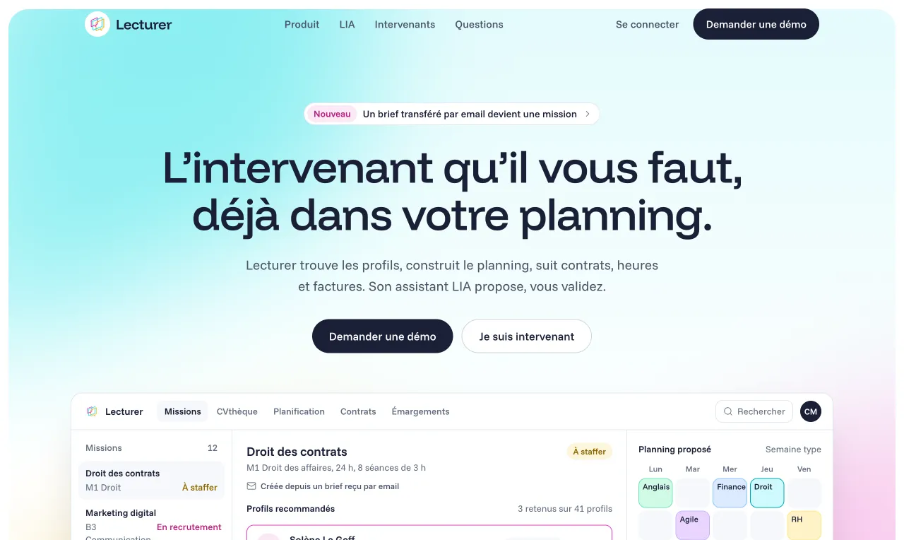 Page d'accueil du site lecturer.fr